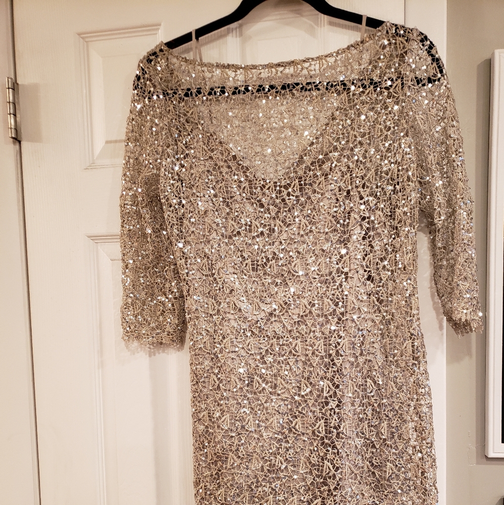 KAY UNGER SEQUIN DRESS - wedding cocktail fancy